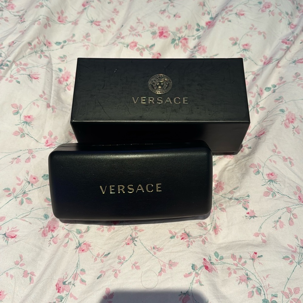 Versace box and sunglass leather case